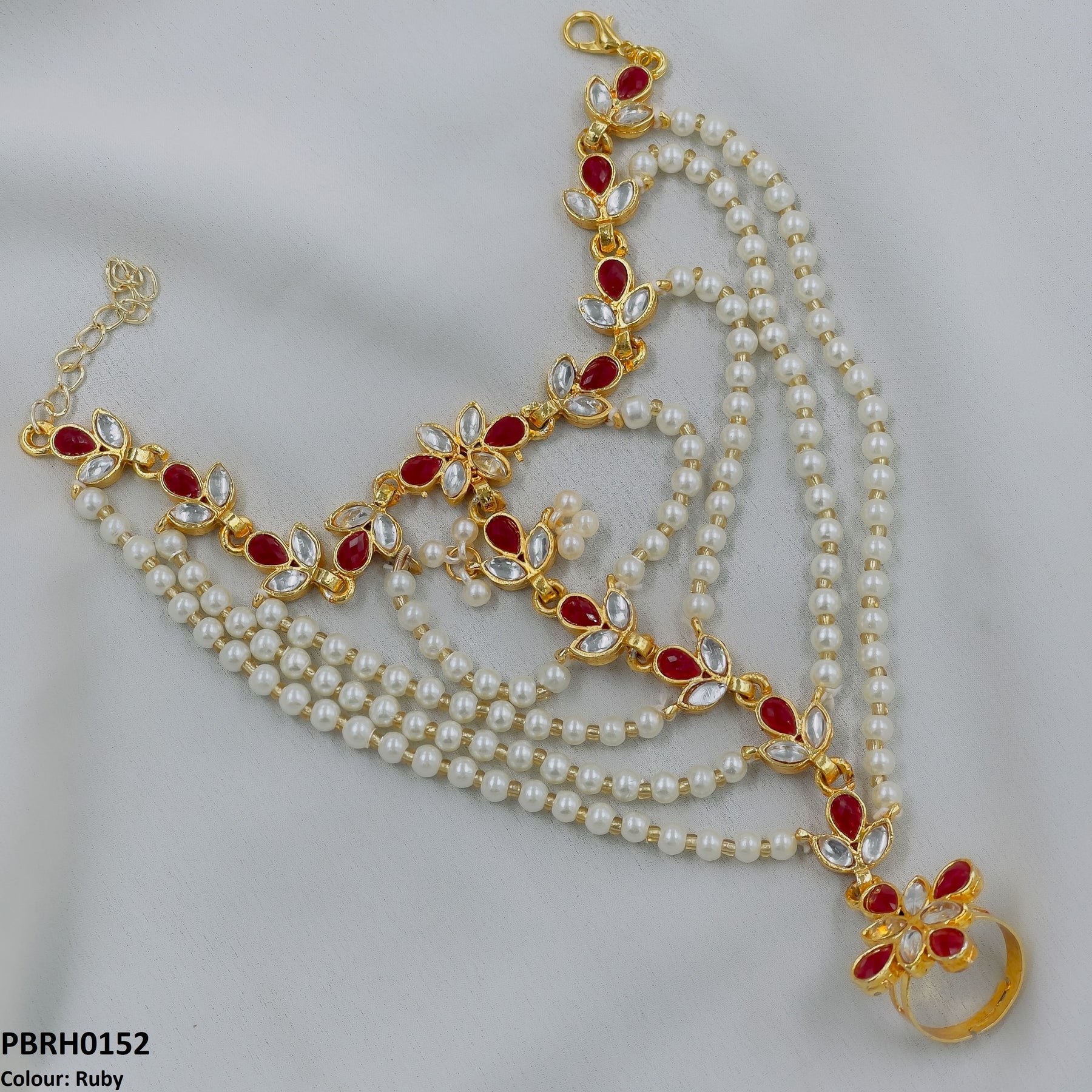 Adjustable Pearl Flower Angla Bracelet
