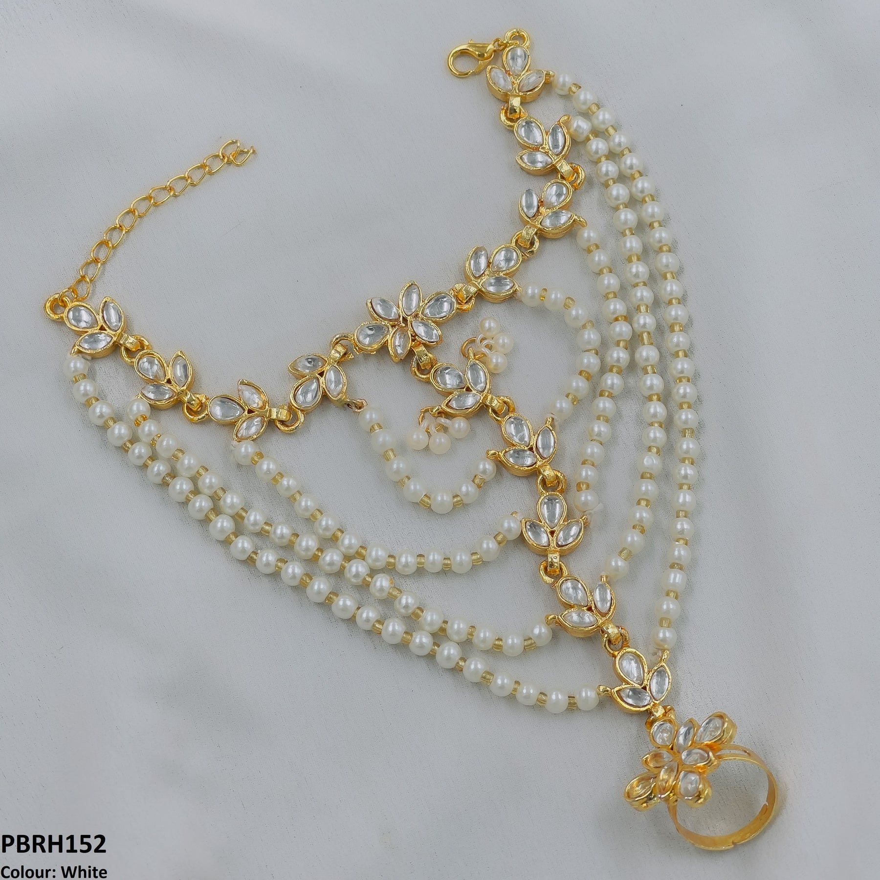 Adjustable Pearl Flower Angla Bracelet
